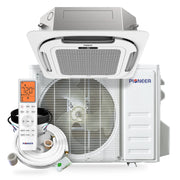 Pioneer® Quantum Ultra™ 16,000 BTU 20.5 SEER2 230V 8-Way Ceiling Cassette Ductless Mini-Split Air Conditioner Inverter Heat Pump Full Set