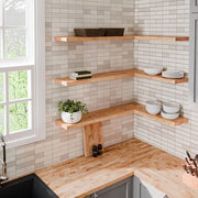 Solid Wood Butcher Block Shelf 24 in. W X 12 in. D X 1.5 in. H in Unfinished Birch