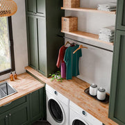 Solid Wood Butcher Block Shelf 24 in. W X 12 in. D X 1.5 in. H in Unfinished Birch