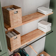 Solid Wood Butcher Block Shelf 24 in. W X 12 in. D X 1.5 in. H in Unfinished Birch
