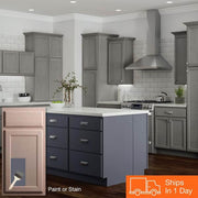 30 in. W x 24 in. D x 34.5 in. H Assembled Sink Base Kitchen Cabinet in Unfinished with Recessed Panel