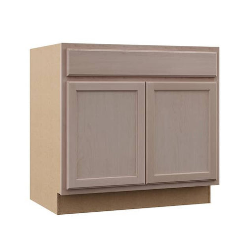 36 in. W x 24 in. D x 34.5 in. H Assembled Sink Base Kitchen Cabinet in Unfinished with Recessed Panel