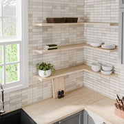 5 ft. L x 30 in. D Unfinished Hevea Solid Wood Butcher Block Desktop Countertop with Square Edge