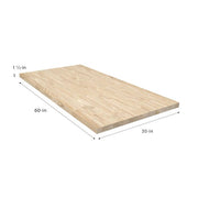 5 ft. L x 30 in. D Unfinished Hevea Solid Wood Butcher Block Desktop Countertop with Square Edge