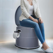 Portable Toilet with 1.3 Gal. Detachable Inner Bucket and Paper Holder with Dual Lids Non- Electric Waterless Toilet