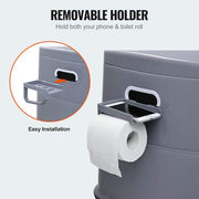 Portable Toilet with 1.3 Gal. Detachable Inner Bucket and Paper Holder with Dual Lids Non- Electric Waterless Toilet