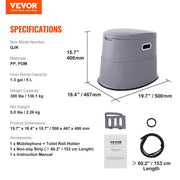 Portable Toilet with 1.3 Gal. Detachable Inner Bucket and Paper Holder with Dual Lids Non- Electric Waterless Toilet