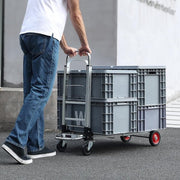 2-in-1 Aluminum Folding Hand Truck 400 lbs. Capacity heavy-duty Industrial Collapsible cart with Rubber Wheels