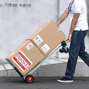 2-in-1 Aluminum Folding Hand Truck 400 lbs. Capacity heavy-duty Industrial Collapsible cart with Rubber Wheels