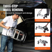 2-in-1 Aluminum Folding Hand Truck 400 lbs. Capacity heavy-duty Industrial Collapsible cart with Rubber Wheels
