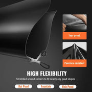 Pond Liner 15 ft. x 20 ft. Pond 45 Mil Thickness Pliable EPDM Material for Water Features, Black