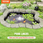 Pond Liner 15 ft. x 20 ft. Pond 45 Mil Thickness Pliable EPDM Material for Water Features, Black