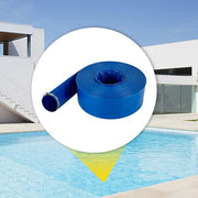 Discharge Hose 1-1/2 in. Dia x 105 ft. PVC Fabric Lay Flat Hose with Clamps Heavy Duty Backwash Drain Hose Burst-Proof