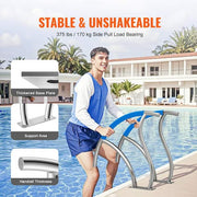 Pool Handrail, 30 x 30 in. Pool Railing, Stainless Steel Swimming Pool Railing for Above Ground Pool