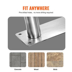 Pool Handrail, 30 x 30 in. Pool Railing, Stainless Steel Swimming Pool Railing for Above Ground Pool