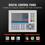 50-Watt CO2 Laser Engraver 12 x 20 in. 19.7 IPS Laser Cutter Machine with 2-Way Pass Air Assist for Wood Acrylic Fabric