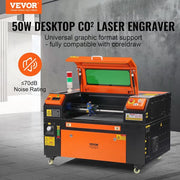 50-Watt CO2 Laser Engraver 12 x 20 in. 19.7 IPS Laser Cutter Machine with 2-Way Pass Air Assist for Wood Acrylic Fabric