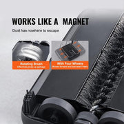Carpet Sweeper, 7.87 in. Sweeping Paths, Floor Sweeper Manual Non Electric, 300 ml Dustbin Capacity with Comb