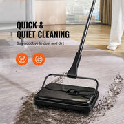 Carpet Sweeper, 7.87 in. Sweeping Paths, Floor Sweeper Manual Non Electric, 300 ml Dustbin Capacity with Comb
