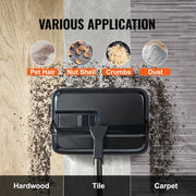 Carpet Sweeper, 7.87 in. Sweeping Paths, Floor Sweeper Manual Non Electric, 300 ml Dustbin Capacity with Comb