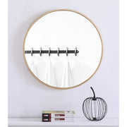 Timeless Home 24 in. W x 24 in. H x Contemporary Metal Framed Round Brass Mirror