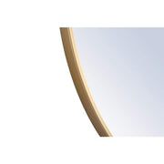 Timeless Home 24 in. W x 24 in. H x Contemporary Metal Framed Round Brass Mirror