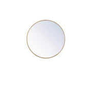Timeless Home 24 in. W x 24 in. H x Contemporary Metal Framed Round Brass Mirror