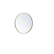 Timeless Home 24 in. W x 24 in. H x Contemporary Metal Framed Round Brass Mirror