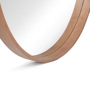 24 in. Round Wall Mirror with Walnut Frame