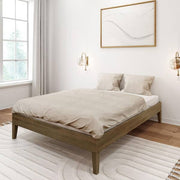 Brown, Wood Frame, Full-Size Platform Bed, Matte Walnut