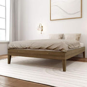 Brown, Wood Frame, Full-Size Platform Bed, Matte Walnut
