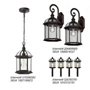 Wickford 1-Light Weathered Bronze Outdoor Pendant Light Fixture with Clear Beveled Glass