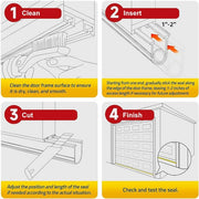 10 ft. Black Universal Weatherproof Rubber Seal Strip Installs Easily for Garage Door Top and Seal