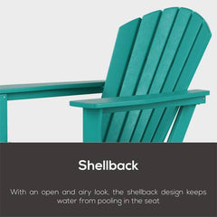 Mason Gray Poly Plastic Outdoor Patio Classic Adirondack Chair, Fire Pit Chair