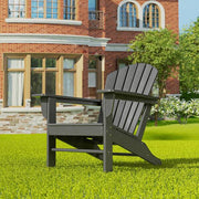 Mason Gray Poly Plastic Outdoor Patio Classic Adirondack Chair, Fire Pit Chair