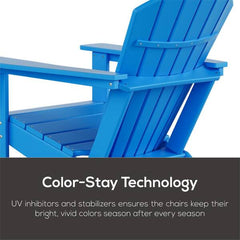 Mason Gray Poly Plastic Outdoor Patio Classic Adirondack Chair, Fire Pit Chair