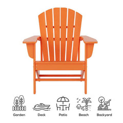 Mason Gray Poly Plastic Outdoor Patio Classic Adirondack Chair, Fire Pit Chair