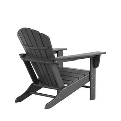 Mason Gray Poly Plastic Outdoor Patio Classic Adirondack Chair, Fire Pit Chair