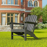 Mason Gray Poly Plastic Outdoor Patio Classic Adirondack Chair, Fire Pit Chair