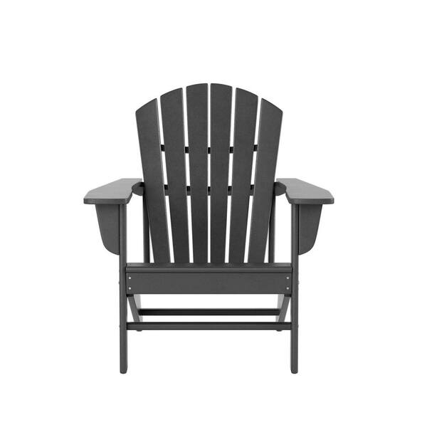 Mason Gray Poly Plastic Outdoor Patio Classic Adirondack Chair