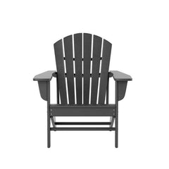 Mason Gray Poly Plastic Outdoor Patio Classic Adirondack Chair, Fire Pit Chair