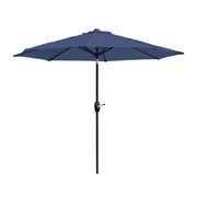 9 ft. Tilt and Crank Patio Table Umbrella With Square Base in Navy Blue
