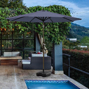 9 ft. Tilt and Crank Patio Table Umbrella With Square Base in Navy Blue