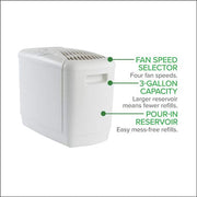 MINI CONSOLE 3-Gal. Cool Mist Evaporative Whole House Humidifier for 1,250 sq. ft., White