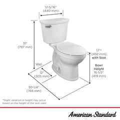 Champion Two-Piece 1.28 GPF Single Flush Elongated Chair Height Toilet with Slow-Close Seat in White