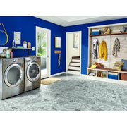 Universal White and Gray 3 MIL x 12 in. L x 24 in. W Peel and Stick Water Resistant Vinyl Tile Flooring (30.2 sqft/case)