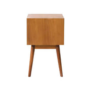 White and Natural Oak - Drawers Acacia Wood Nightstand