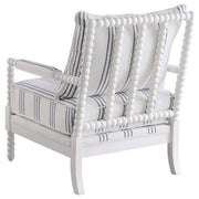 Blanchett Upholstered Accent Chair with Spindle Accent White and Navy