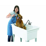 Utilatub Combo 40 in. x 24 in. 33 in. Polypropylene Floor Mount Utility Tub with Pull-Out Faucet in White