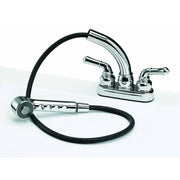Utilatub Combo 40 in. x 24 in. 33 in. Polypropylene Floor Mount Utility Tub with Pull-Out Faucet in White